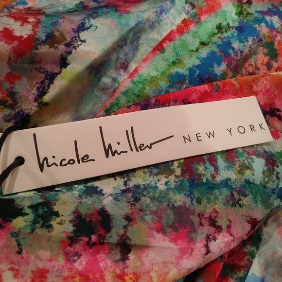 Nicole Miller watercolor print pocket maxi summer dress size L - Picture 10 of 10